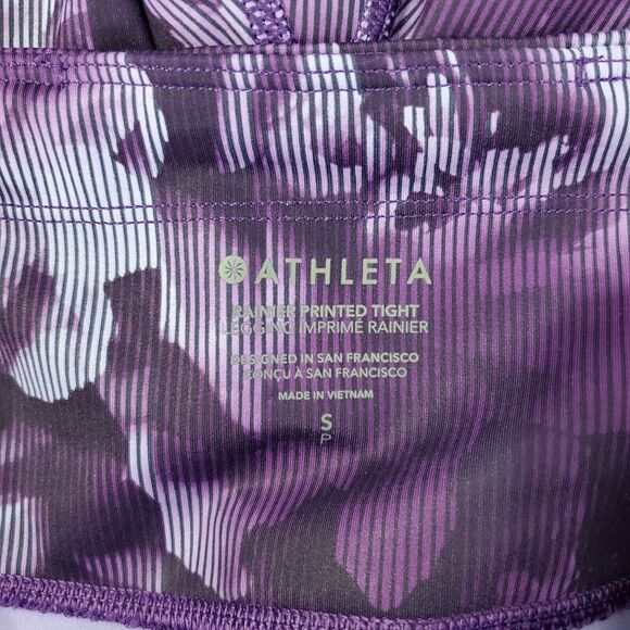 Athleta Printed Rainier Tight Legging Size S Spliced Floral Basalt Violet Purple - Picture 8 of 14